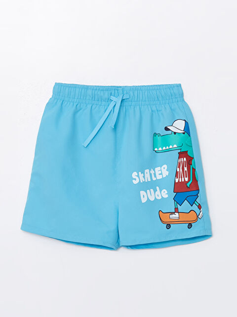 LCW Kids Elastic Waist Printed Baby Boys' Swim Shorts - S4FV26Z1-GGH