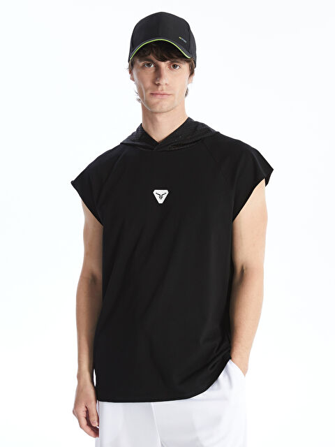 XSIDE ACTIVE Kapüşonlu Baskılı Penye Erkek Kolsuz Tişört