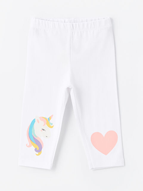 LCW Kids Beli Lastikli Baskılı Kız Bebek Tayt - S4FV82Z1-J5E