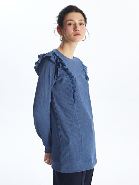 LCWAIKIKI Basic Crew Neck Plain Long Sleeve Women's Tunic - S4FY63Z8-KZZ