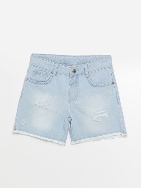 LCW Kids Yırtık Detaylı Kız Çocuk Jean Şort - S4G002Z4-311