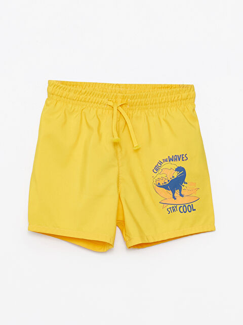 LCW ECO Elastic Waist Printed Baby Boys' Swim Shorts - S4G052Z1-RVV