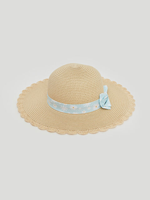 LCW ACCESSORIES Desenli Kız Çocuk Hasır Fötr Şapka - S4G079Z4-F0B