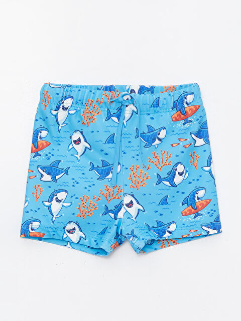 LCW ECO Elastic Waist Printed Baby Boys' Swim Shorts - S4G103Z1-LQK