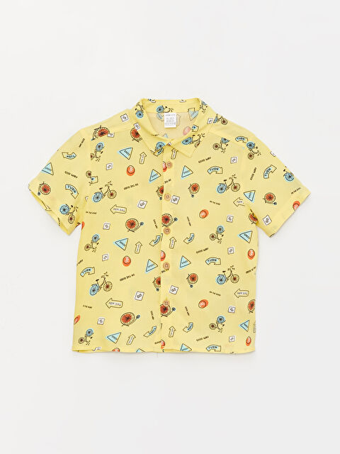 LCW ECO Short Sleeve Printed Baby Boys' Shirt - S4G142Z1-VZM