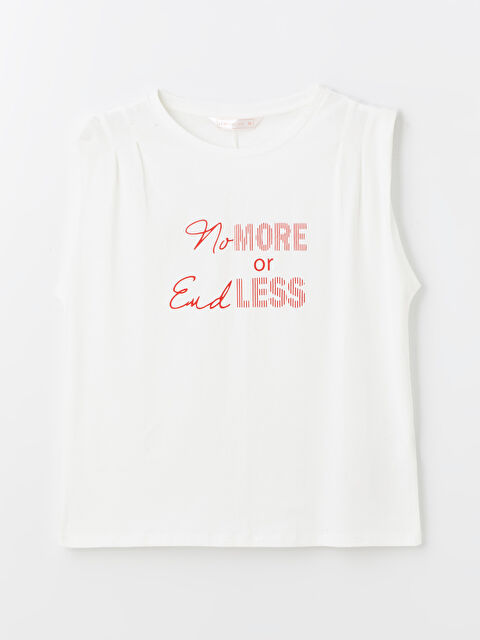 LCW DREAM Bisiklet Yaka Baskılı Kadın Pijama Üstü