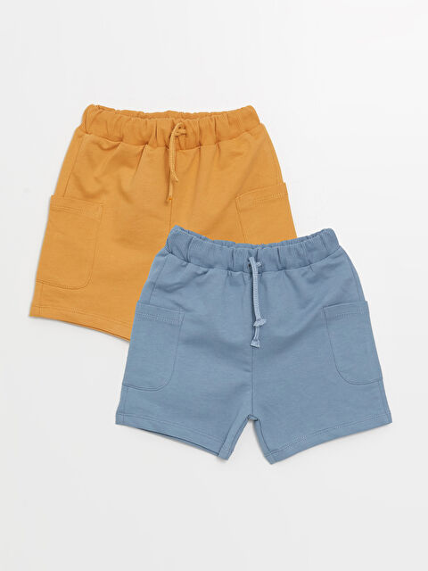 LCW Kids Elasticated Waist Basic Baby Boys' Shorts 2 Pack - S4G571Z1-GME