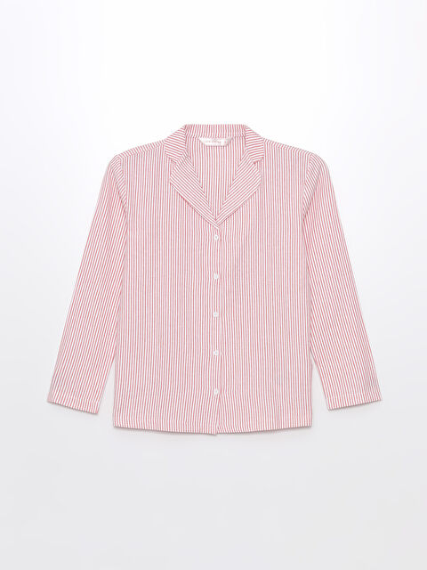 LCW DREAM Gömlek Yaka Çizgili Kadın Pijama Üstü - S4G578Z8-LJE