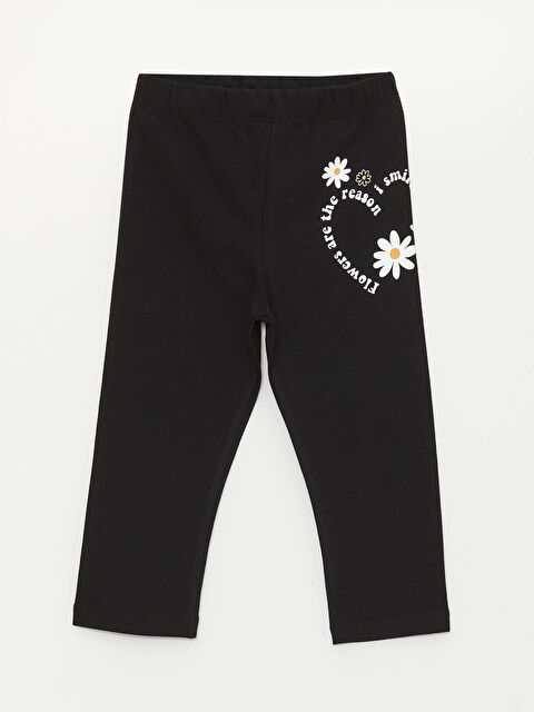 LCW ECO Beli Lastikli Baskılı Kız Çocuk Tayt - S4G603Z4-CVL