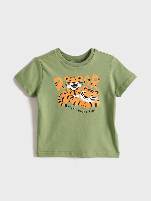 LCW Kids Crew Neck Short Sleeve Printed Baby Boys' T-Shirt - S4G832Z1-GQ3