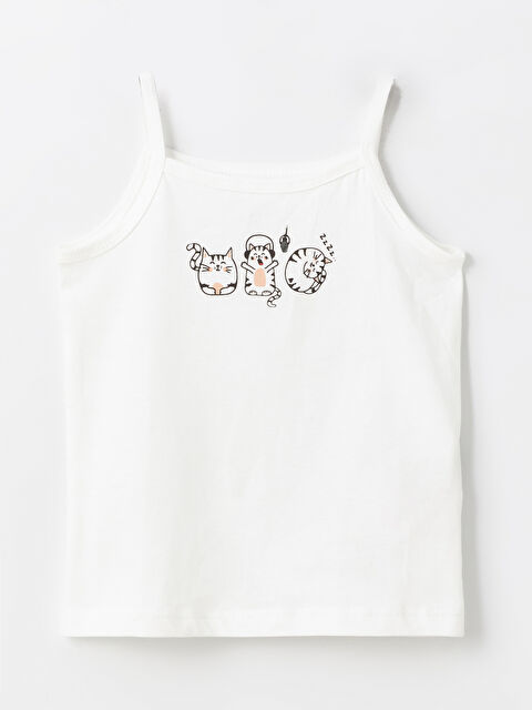 LCW ECO Square Collar Strappy Cotton Baby Girls' Vest - S4G889Z1-FDU