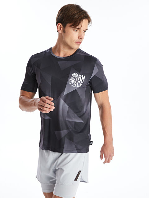 XSIDE ACTIVE DRY-TECH Bisiklet Yaka Kısa Kollu Real Madrid Baskılı Erkek Taraftar Tişört