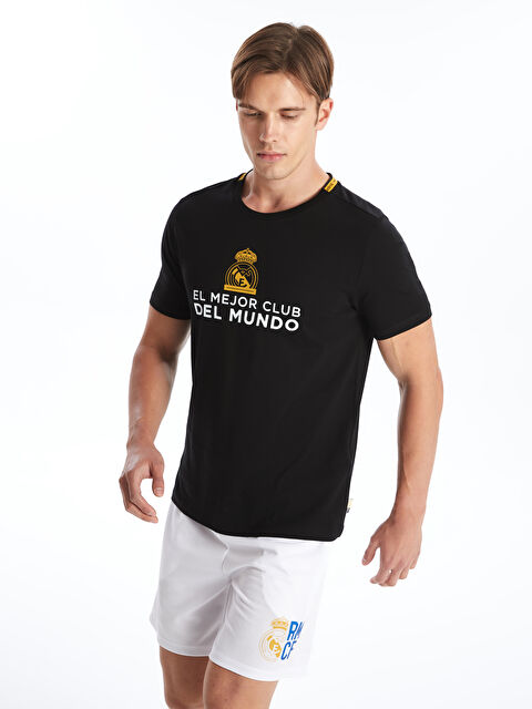 XSIDE ACTIVE DRY-TECH Bisiklet Yaka Kısa Kollu Real Madrid Baskılı Erkek Taraftar Tişört