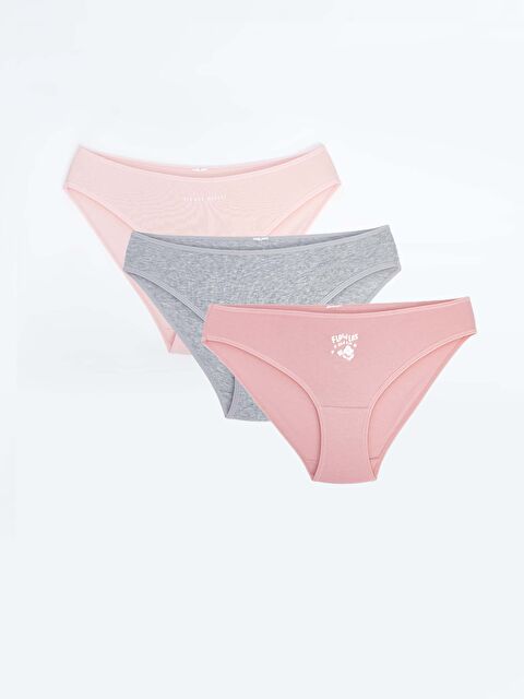 LCW Young Baskılı Kadın Bikini Külot 3'lü - S4G949Z8-FGV