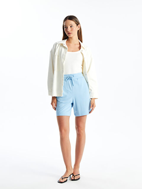 LCW Vision Kadın Beli Lastikli Düz Şort - S4G974Z8-QXH