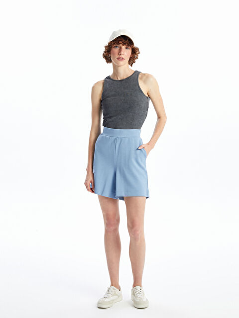 LCW Vision Kadın Beli Lastikli Düz Şort - S4G995Z8-QZA