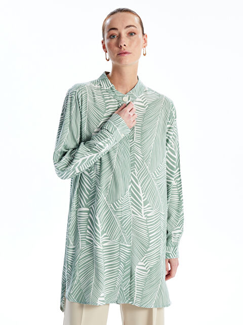 LCWAIKIKI Classic Crew Neck Patterned Women's Shirt Tunic - S4GA83Z8-LRR