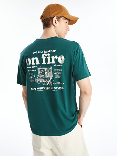 XSIDE Crew Neck Short Sleeve Printed Combed Cotton Men's T-shirt - S4GC15Z8-Y0G