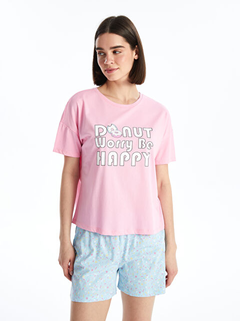 LCW Young Ensemble pyjama court à manches courtes imprimé col rond pour Femmes - S4GC28Z8-LQQ