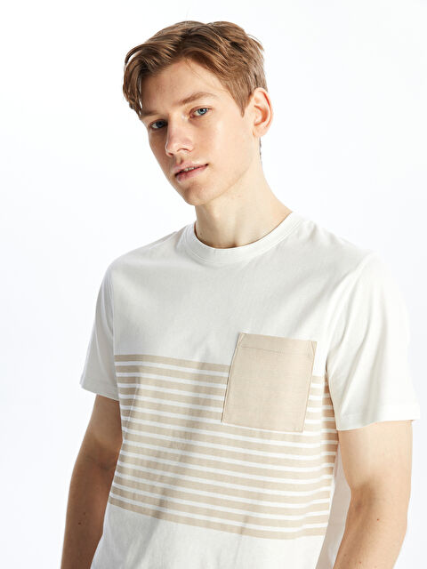 XSIDE Crew Neck Short Sleeve Striped Jersey Men's T-Shirt - S4GC40Z8-LQB