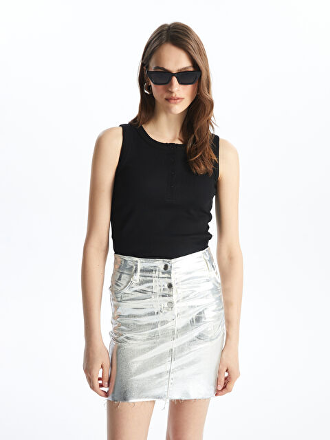 LCWAIKIKI Basic تانك توب سادة بياقة دائرية للسيدات - S4GC56Z8-CVL