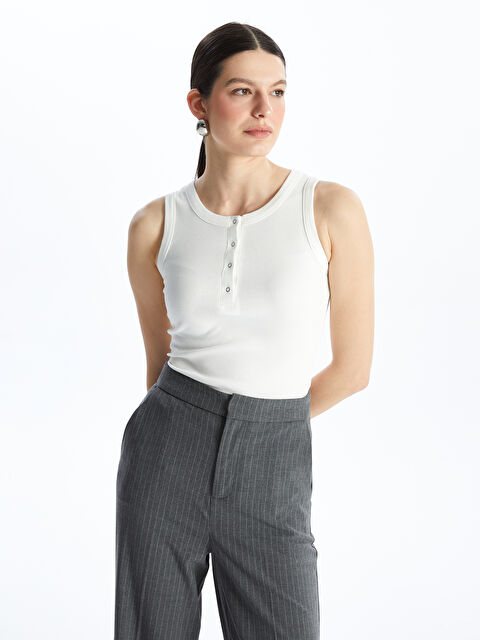 LCWAIKIKI Basic Kadın Bisiklet Yaka Düz Atlet - S4GC56Z8-R9J