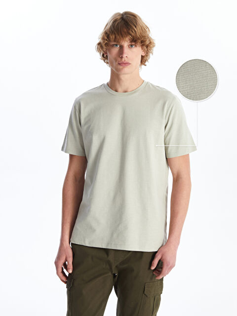 XSIDE Crew Neck Short Sleeve Jersey Men's Textured T-Shirt - S4GD32Z8-VKL