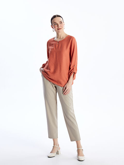 LCW Grace Beli Lastikli Havuç Kesim Kadın Pantolon - S4GD58Z8-VZ6