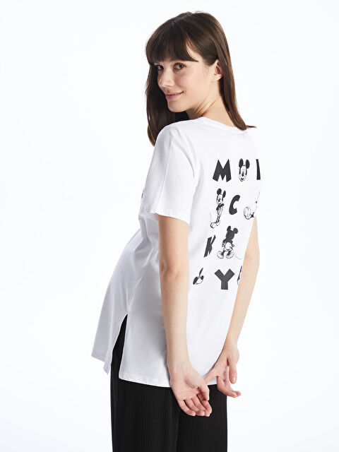 LCWAIKIKI Maternity Bisiklet Yaka Mickey Mouse Baskılı Kısa Kollu Hamile Tişört - S4GD60Z8-Q6K
