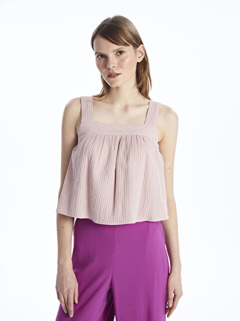 LCW Vision Kadın U Yaka Düz Crop Bluz - S4GD79Z8-JLY