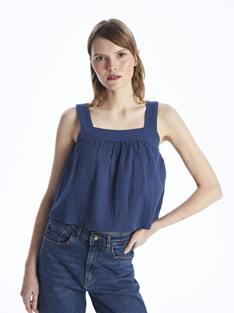 LCW Vision Kadın U Yaka Düz Crop Bluz - S4GD79Z8-YA7