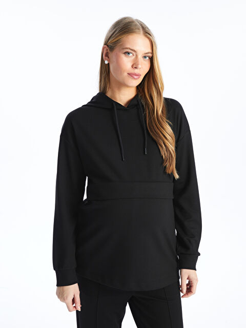 LCWAIKIKI Maternity Düz Uzun Kollu Hamile Hoodie - S4GD80Z8-CVL