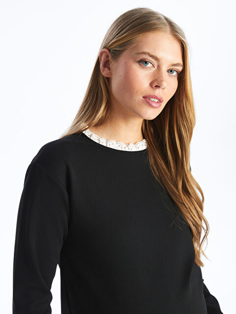 LCWAIKIKI Maternity Bisiklet Yaka Düz Hamile Sweatshirt Tunik - S4GE44Z8-CVL