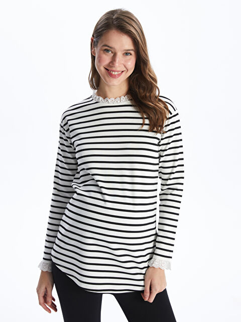 LCWAIKIKI Maternity Bisiklet Yaka Düz Hamile Sweatshirt Tunik - S4GE44Z8-LEG