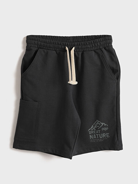 LCW Kids Elasticated Waist Printed Boys' Shorts - S4GG26Z4-VFB