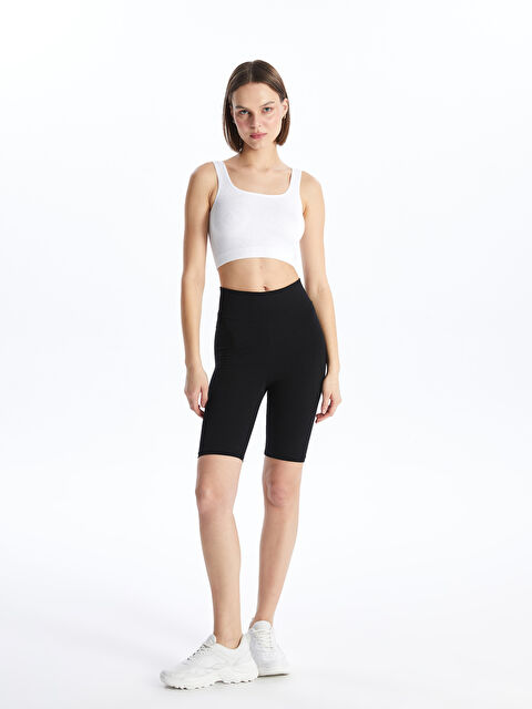 XSIDE Kadın Beli Lastikli Düz Şort Tayt - S4GG38Z8-CVL