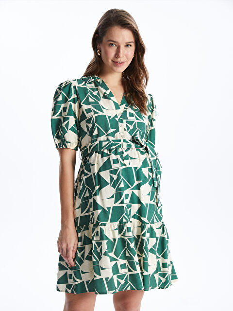 LCWAIKIKI Maternity Gömlek Yaka Desenli Hamile Elbise - S4GG72Z8-LRR
