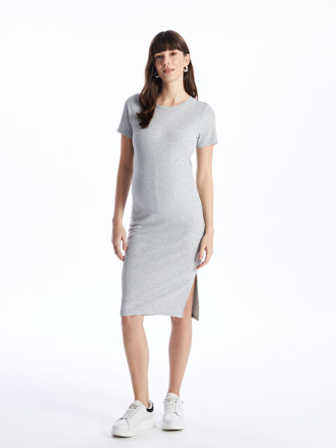 LCWAIKIKI Maternity Bisiklet Yaka Düz Kısa Kollu Hamile Elbise - S4GG74Z8-LAL