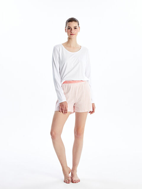 LCW DREAM Elasticated Waist Striped Women's Short Pyjama Bottoms - S4GI23Z8-LRA