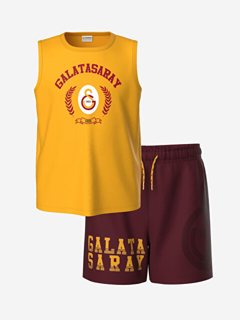LCW Kids Bisiklet Yaka Galatasaray Baskılı Erkek Çocuk Atlet ve Deniz Şortu - S4GI42Z4-J5P