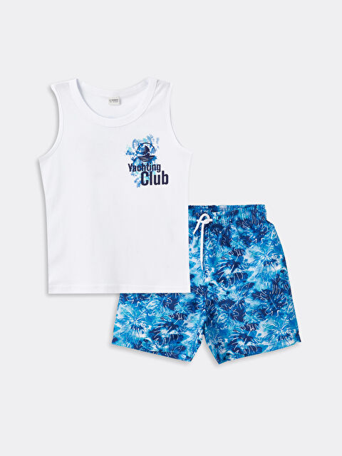 LCW Kids Bisiklet Yaka Erkek Çocuk Atlet ve Deniz Şortu - S4GI56Z4-LQQ