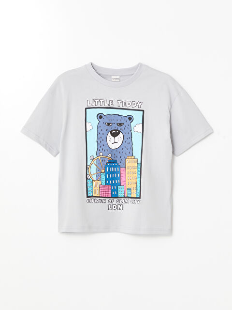 LCW Kids تي شيرت للأولاد بياقة دائرية واسع - S4GI82Z4-FLG