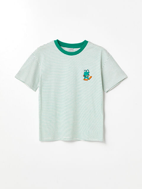 LCW Kids Relaxed Fit Crew Neck Textured Fabric Boys' T-Shirt - S4GI93Z4-LFT