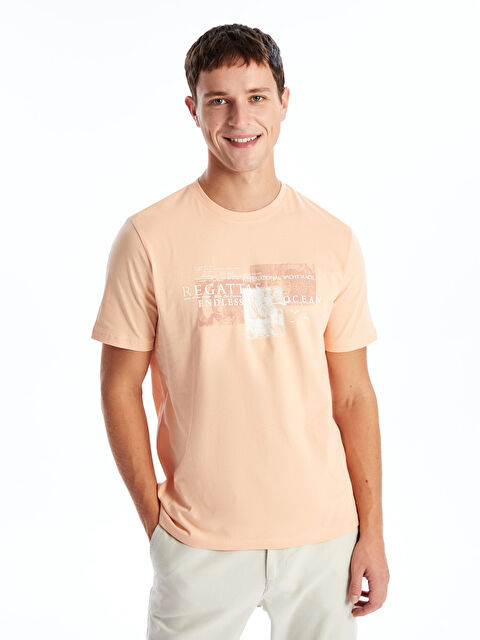 SOUTHBLUE Crew Neck Short Sleeve Printed Combed Cotton Men's T-shirt - S4GJ65Z8-VYB