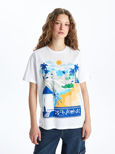 XSIDE Crew Neck Printed Short Sleeve Women's T-Shirt - S4GJ89Z8-R9J