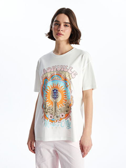 XSIDE Crew Neck Printed Short Sleeve Women's T-Shirt - S4GJ90Z8-R9J