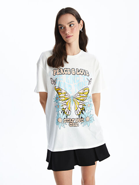 XSIDE Crew Neck Printed Short Sleeve Women's T-Shirt - S4GJ95Z8-R9J