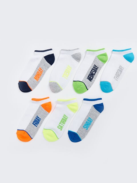 LCW Kids Desenli Erkek Çocuk Patik Çorap 7'li - S4GK45Z4-K00