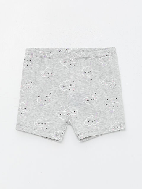 LCW ECO Baby Girls' Printed Shorts with Elastic Waist - S4GK61Z1-998