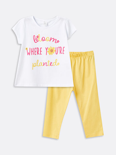 LCW ECO Crew Neck Printed Baby Girls' Pyjama Set - S4GK75Z1-G5J